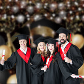 Aperturee - Hellgoldener Ballon Glitzer Fotohintergrund für Absolventen